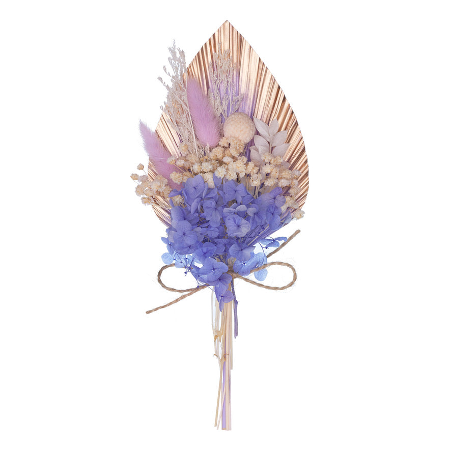 Dried Palm Spear Bouquet (Purple & Gold)