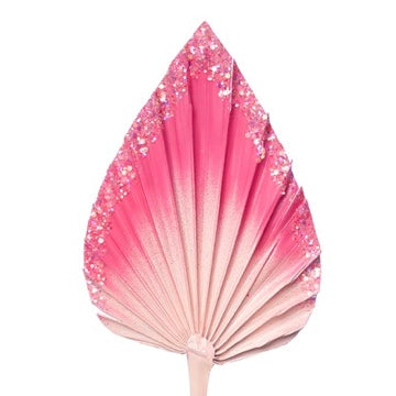Decorated Dried Palm Spear (Pink Glitter Ombre)