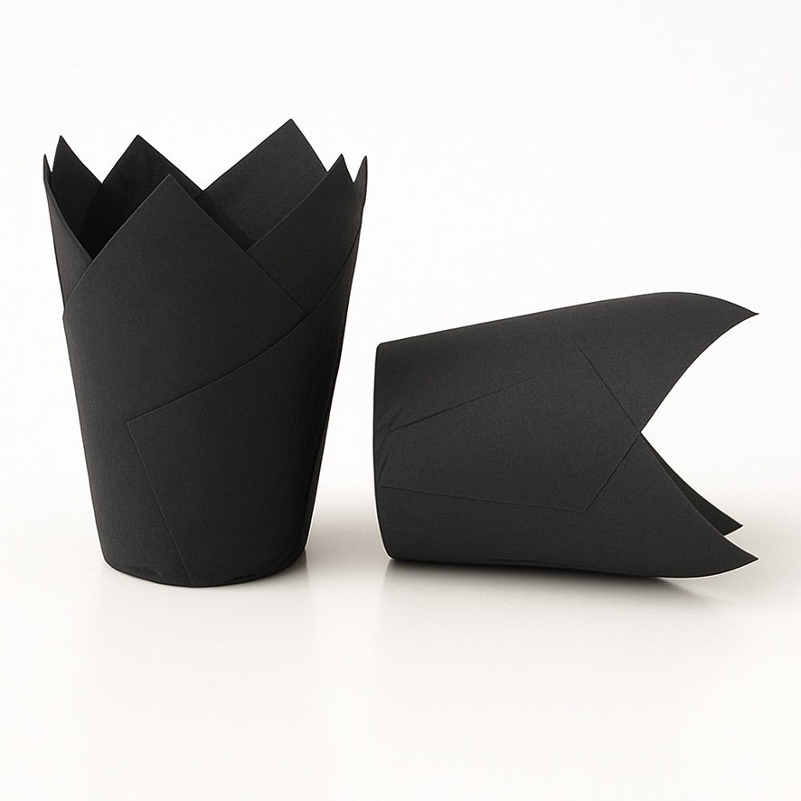 Tulip Cupcake Liners – 50 Pack (Black)