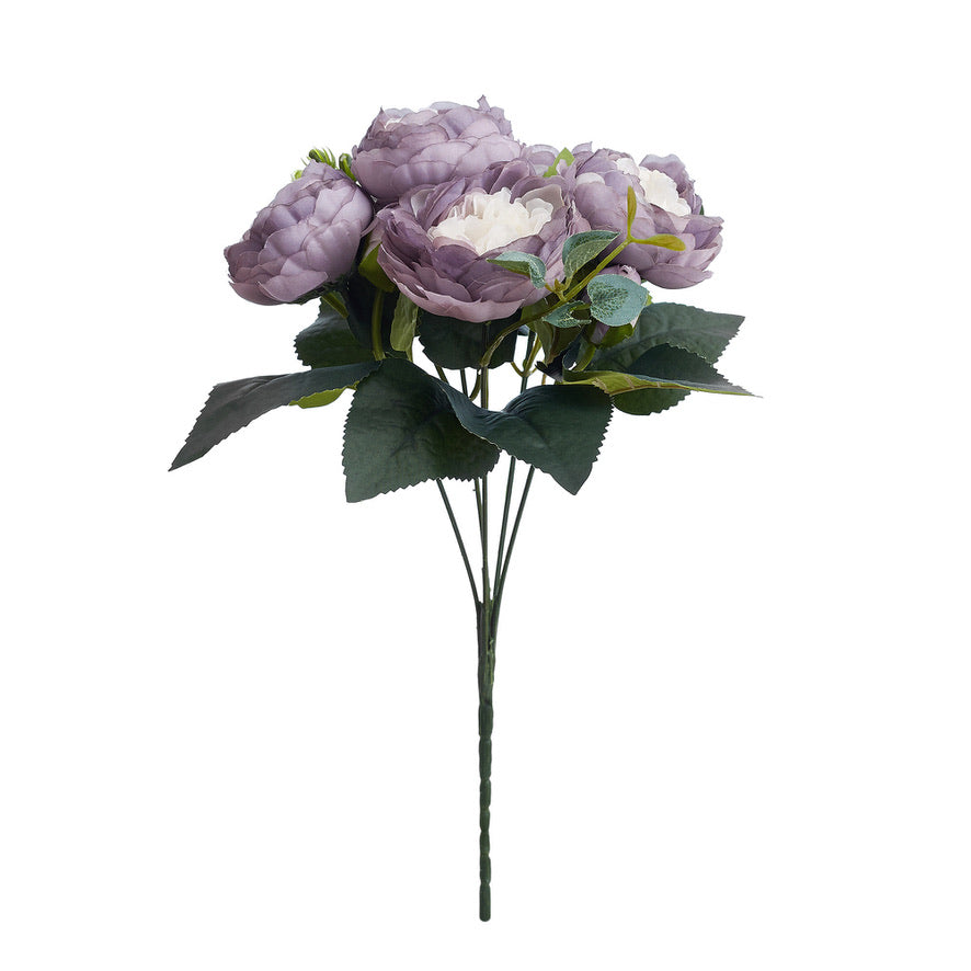 Artificial Silk Peony & Tea Rose Bouquet (Light Purple)