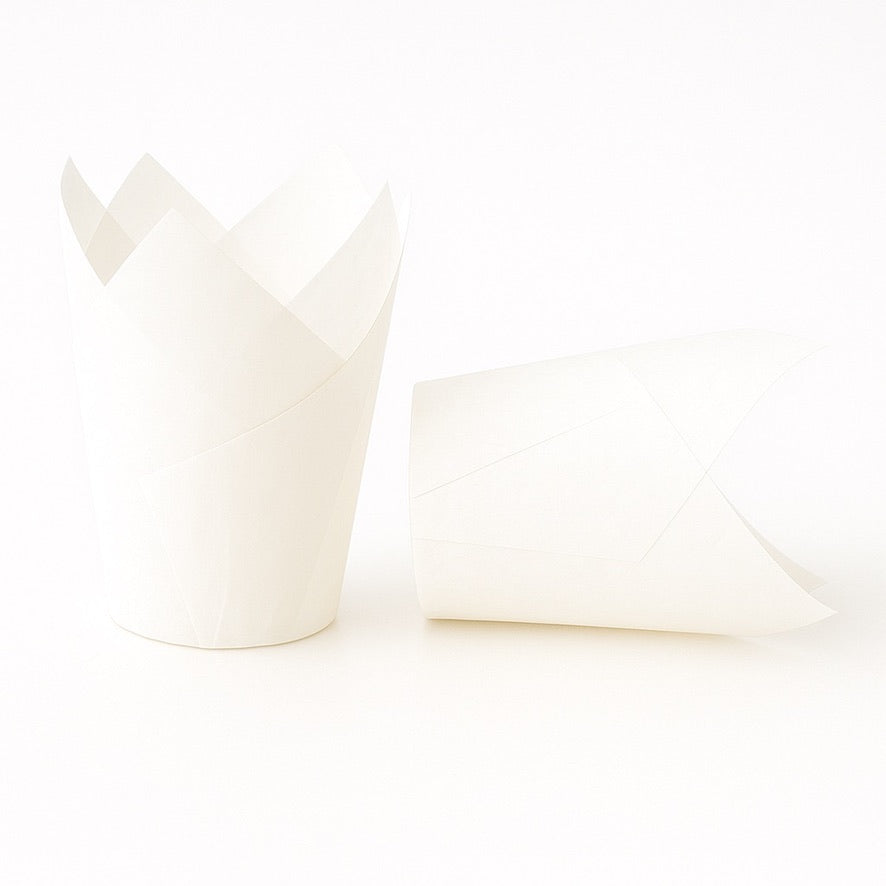Tulip Cupcake Liners – 50 Pack (White)