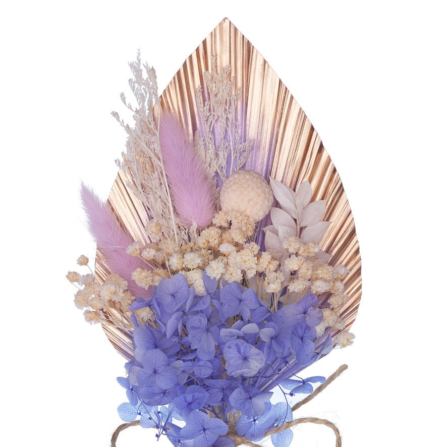 Dried Palm Spear Bouquet (Purple & Gold)