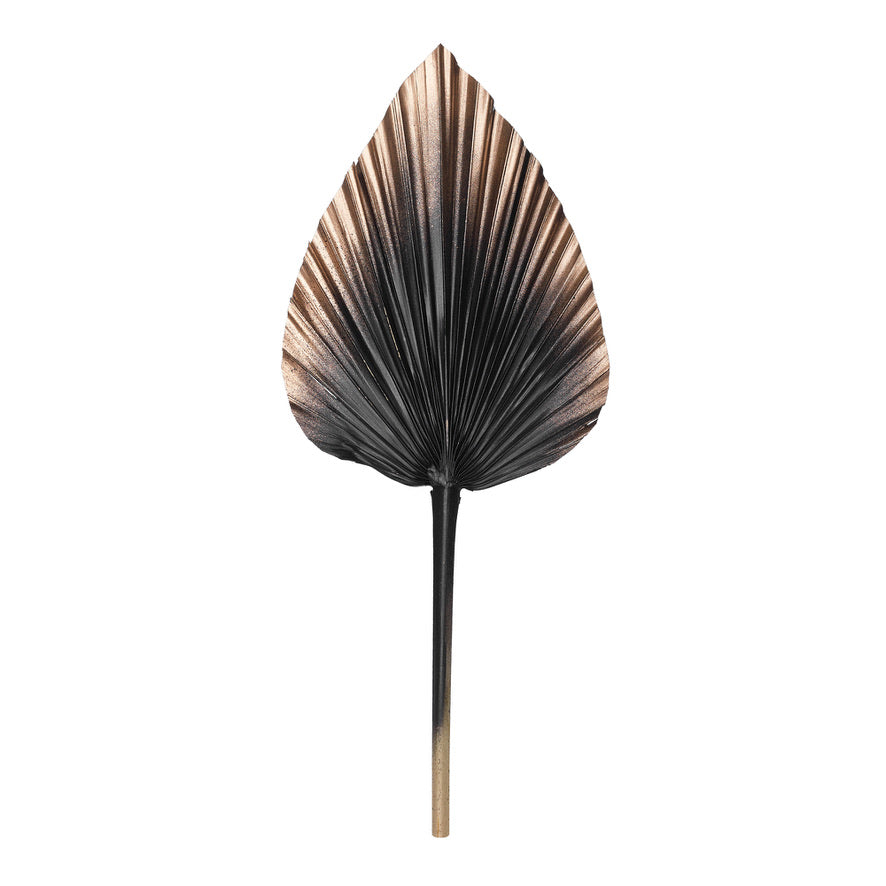 Decorated Dried Palm Spear (Black & Gold Ombre)