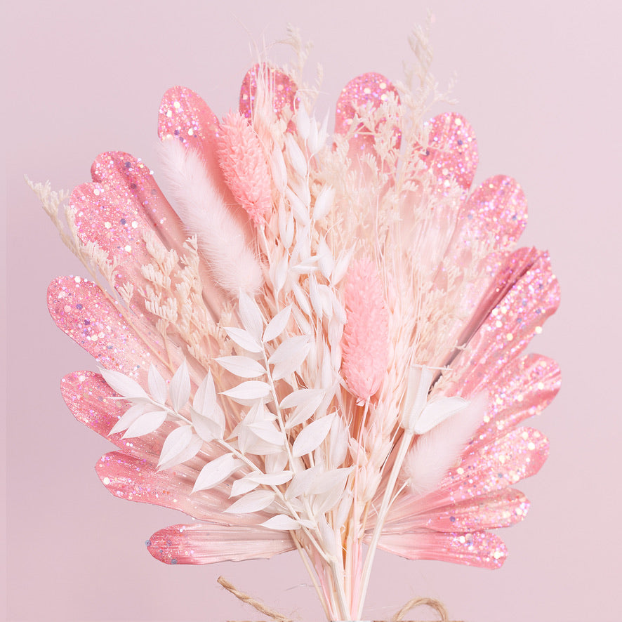 Shell Palm Bouquet (Pink Glitter)