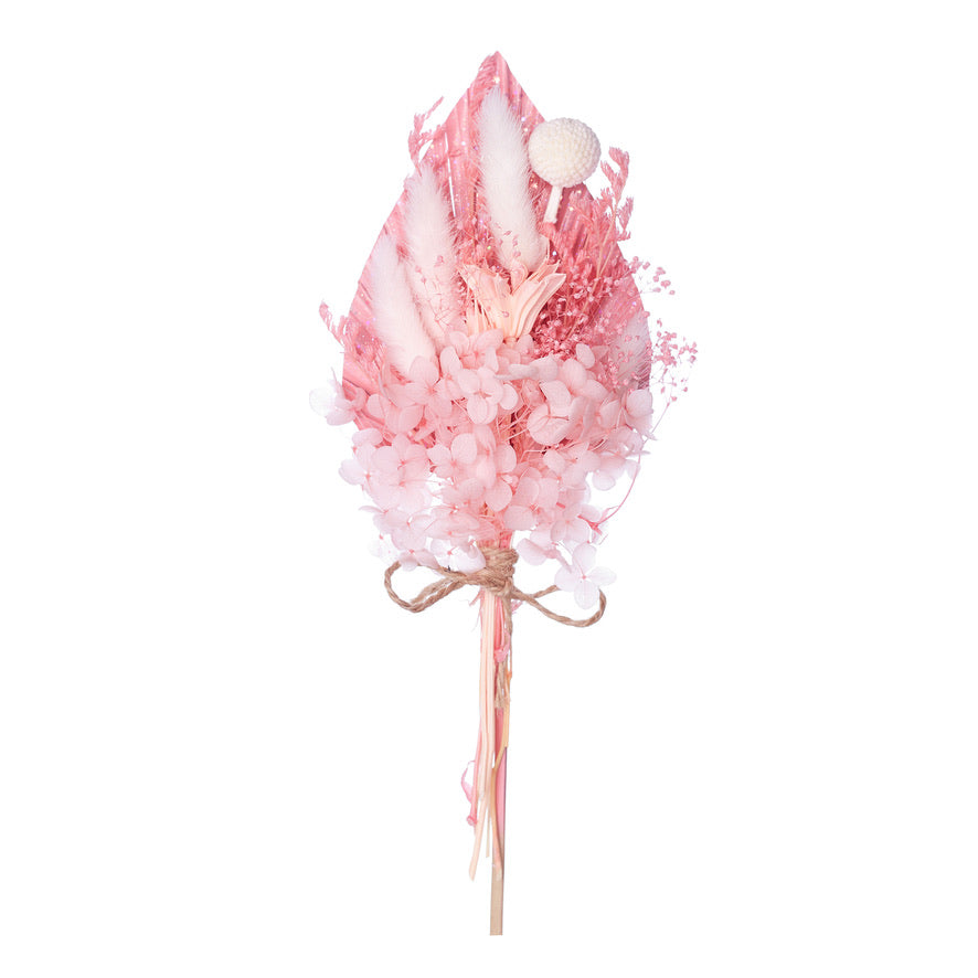 Dried Palm Spear Bouquet (Pink, Glitter & White)