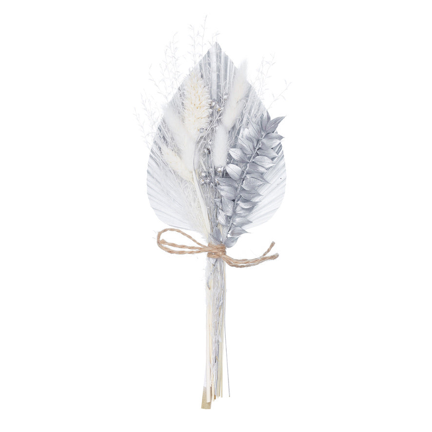 Dried Palm Spear Bouquet (Silver & White)