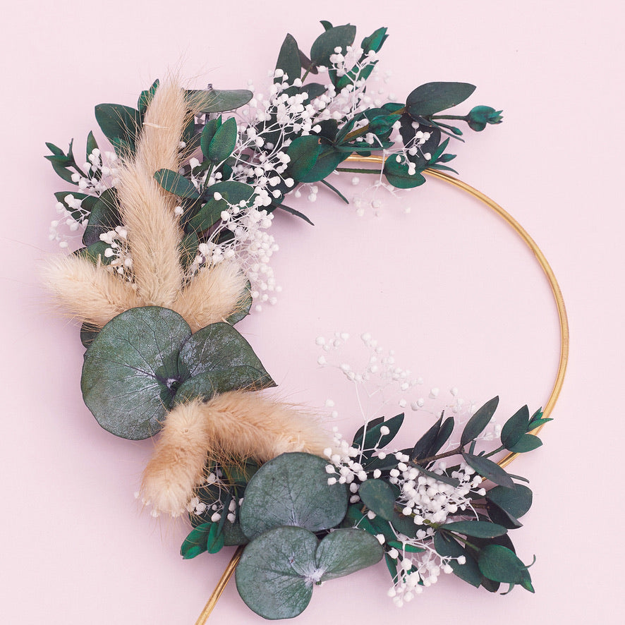 Dried Flower Ring (10cm with stem) (Eucalyptus)