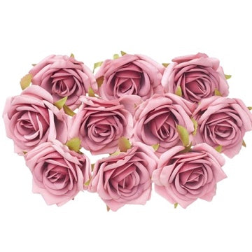 Silk Rose Heads - Pack of 10 | 7cm Diameter (Deep Pink)