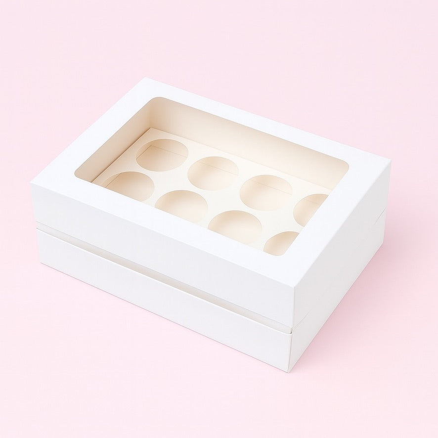 Tall Cupcake Boxes with Extension Piece – Pack of 5 (12 Holes)