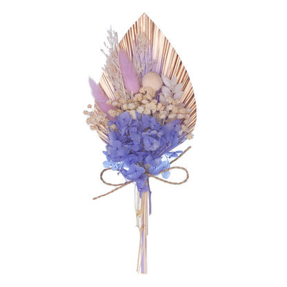 Dried Palm Spear Bouquet (Purple & Gold)