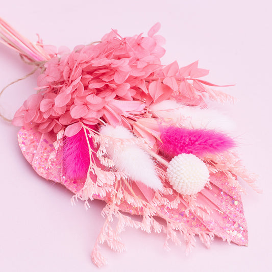 Dried Palm Spear Bouquet (Pinks & Glitter)
