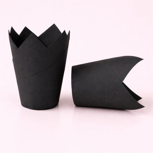 Tulip Cupcake Liners – 50 Pack (Black)