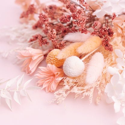 Deluxe Dried Flower Box (Peachy Pinks, White & Orange)