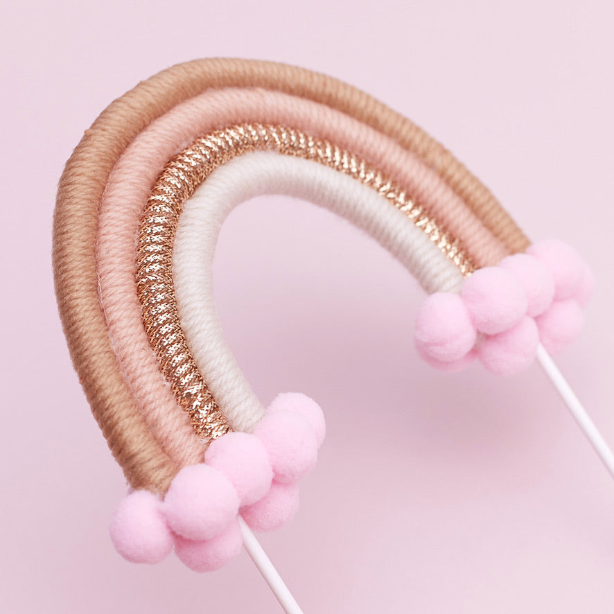 Rainbow Cake Toppers (Small) (Light Pink & Gold)