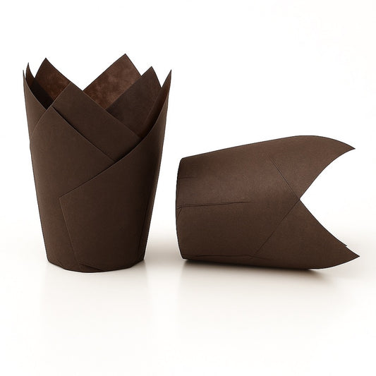 Tulip Cupcake Liners – 50 Pack (Brown)