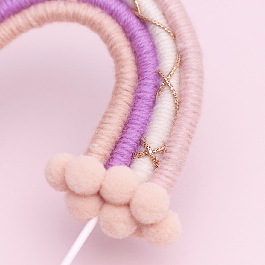 Rainbow Cake Toppers (Small) (Pink, Purple & Gold)