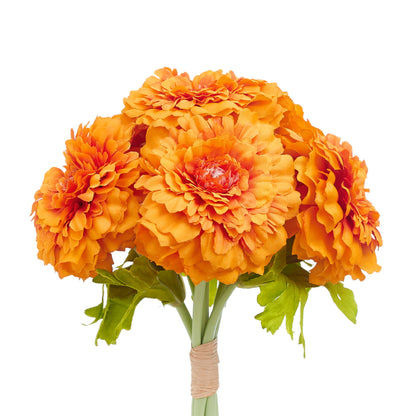 Chrysanthemum Artificial Silk Flower Bouquet (Tangerine)