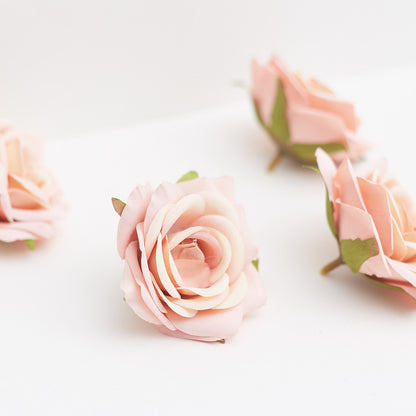Silk Rose Heads - Pack of 10 | 7cm Diameter (Light Pink)