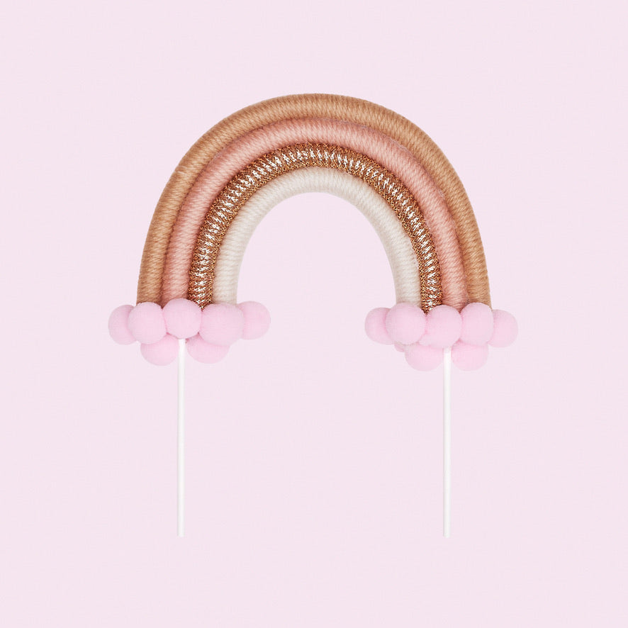 Rainbow Cake Toppers (Small) (Light Pink & Gold)
