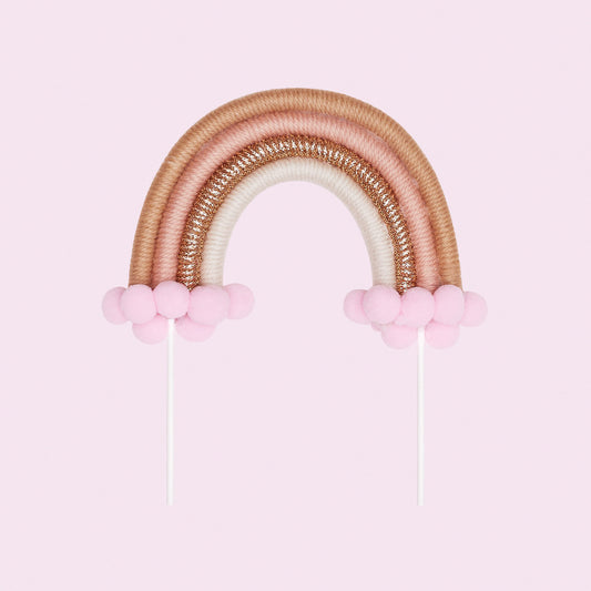 Rainbow Cake Toppers (Small) (Light Pink & Gold)