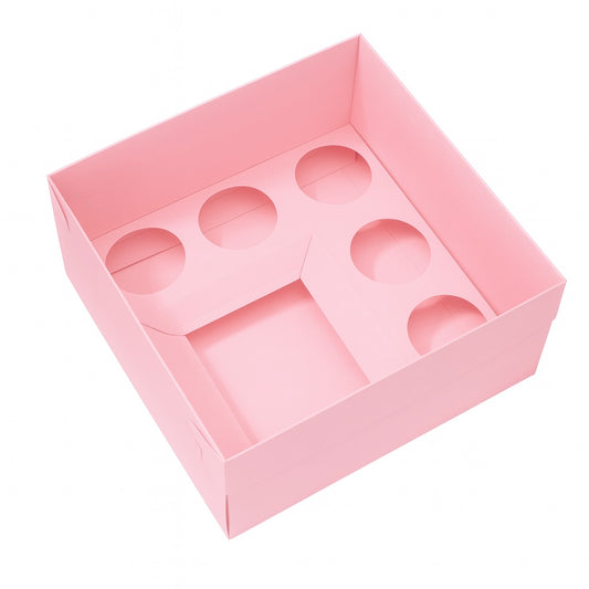 Extra Tall Premium Bento Boxes – Pink - Pack of 5 with Clear Lids (5 Holes)