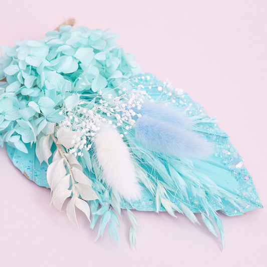 Dried Palm Spear Bouquet (Ice Blue Glitter)