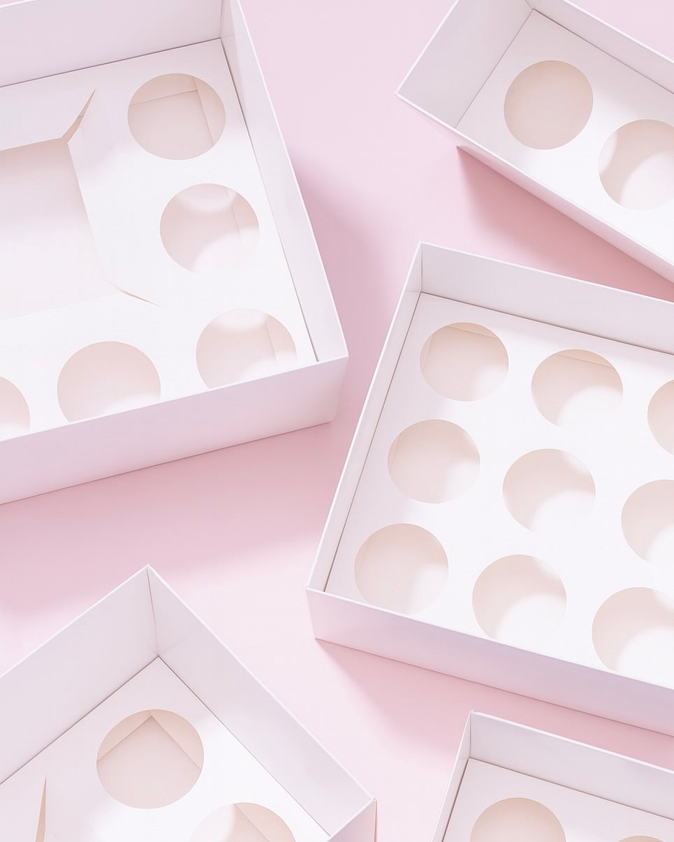 Extra Tall Premium Cupcake Boxes – Pack of 5 with Clear Lids (12 Holes)