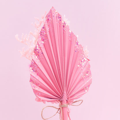 Dried Palm Spear Bouquet (Pinks & Glitter)