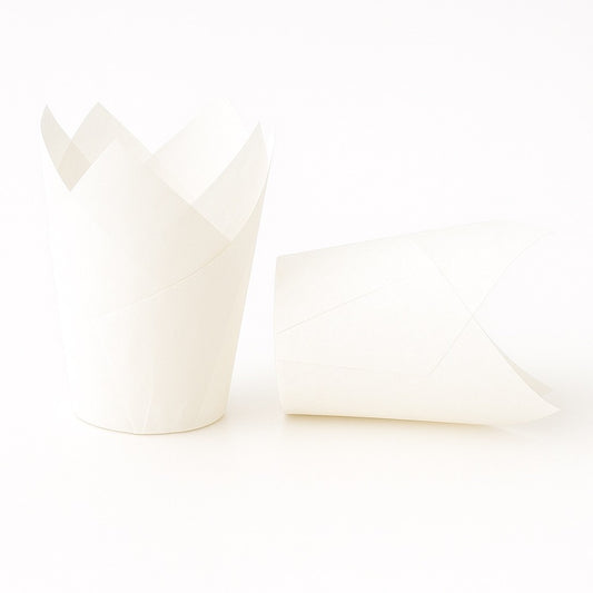 Tulip Cupcake Liners – 50 Pack (White)