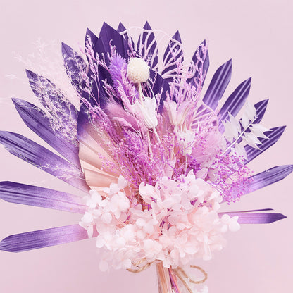 Dried Sun Palm Bouquets (with Palm Spear & Gingko Leaves) (Fairytale)