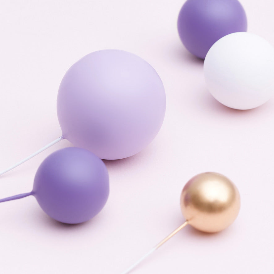 32 Pieces Cake Decorating Ball Sets - White, Gold, Lilac & Purple (Mixed Colour Bundle 8)