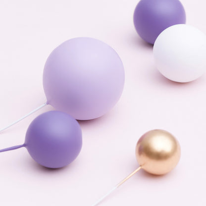 32 Pieces Cake Decorating Ball Sets - White, Gold, Lilac & Purple (Mixed Colour Bundle 8)