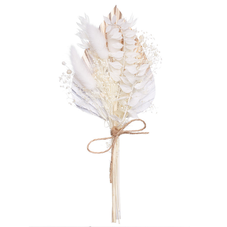 Dried Palm Spear Bouquet (Gold & White)