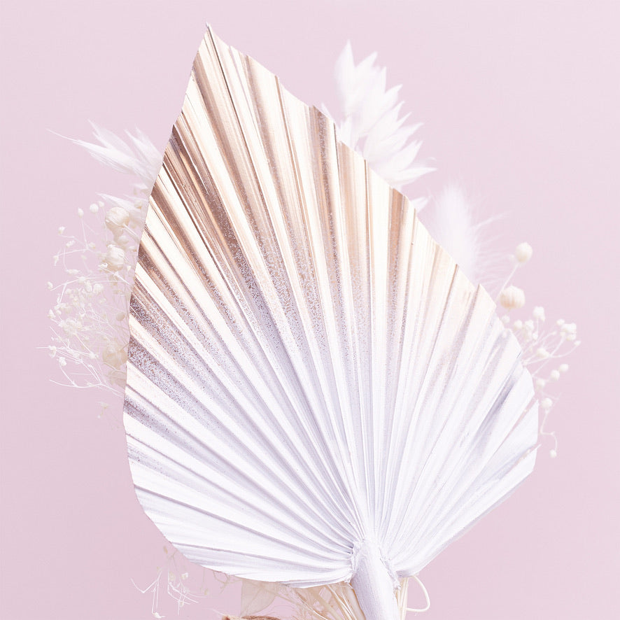 Dried Palm Spear Bouquet (Gold & White)