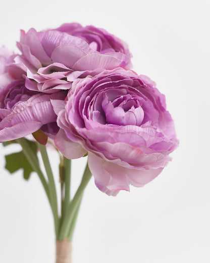 Ranunculus Artificial Silk Flower Bouquet (Light Purple)