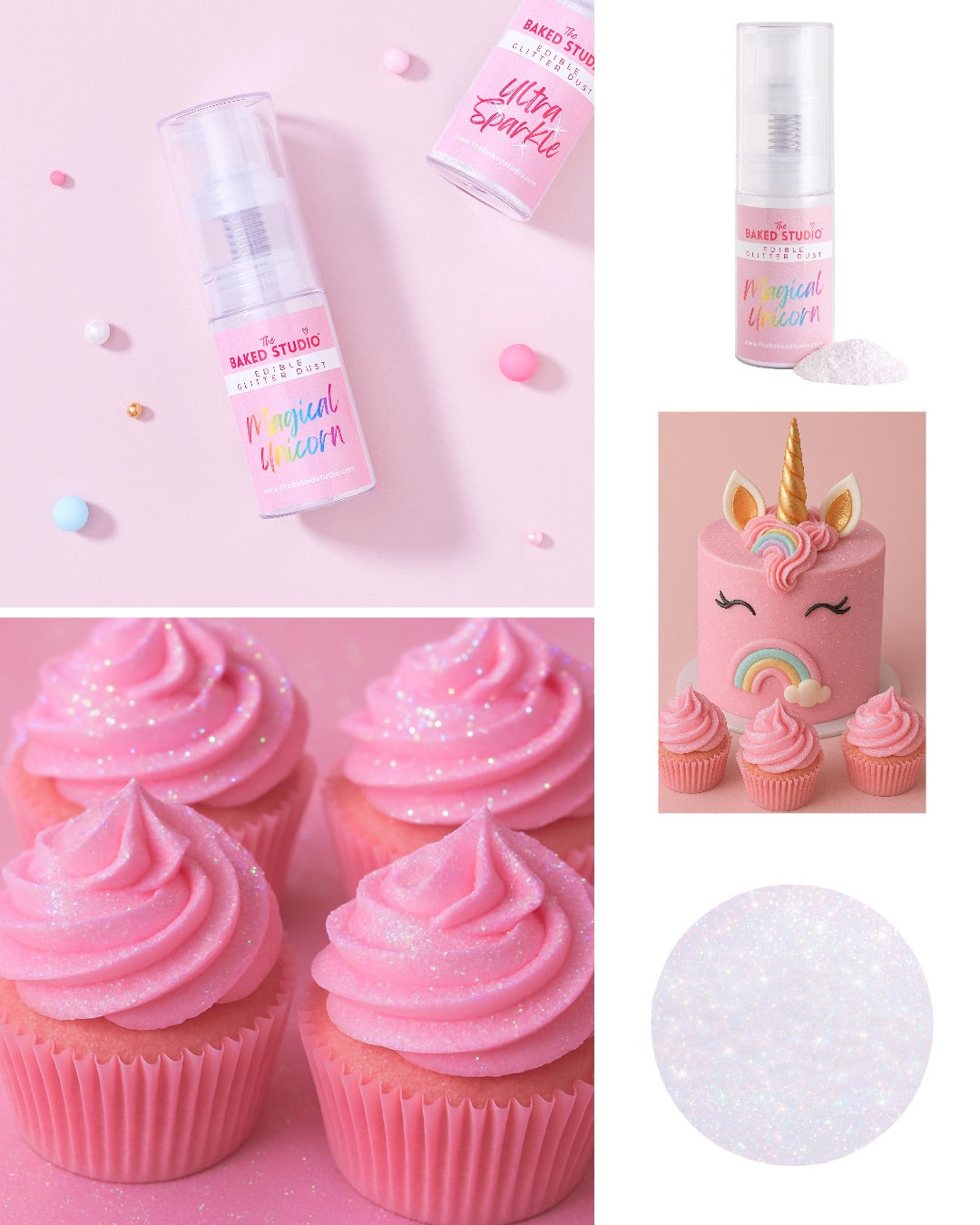 Edible Glitter Dust - 10g Pump Bottle (Magical Unicorn)