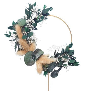Dried Flower Ring (10cm with stem) (Eucalyptus)