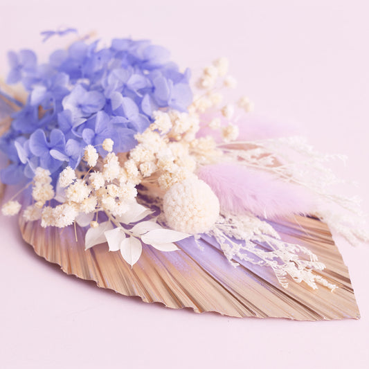 Dried Palm Spear Bouquet (Purple & Gold)