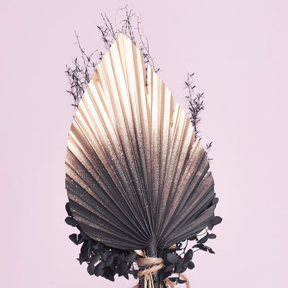 Dried Palm Spear Bouquet (Black, Gold & White)