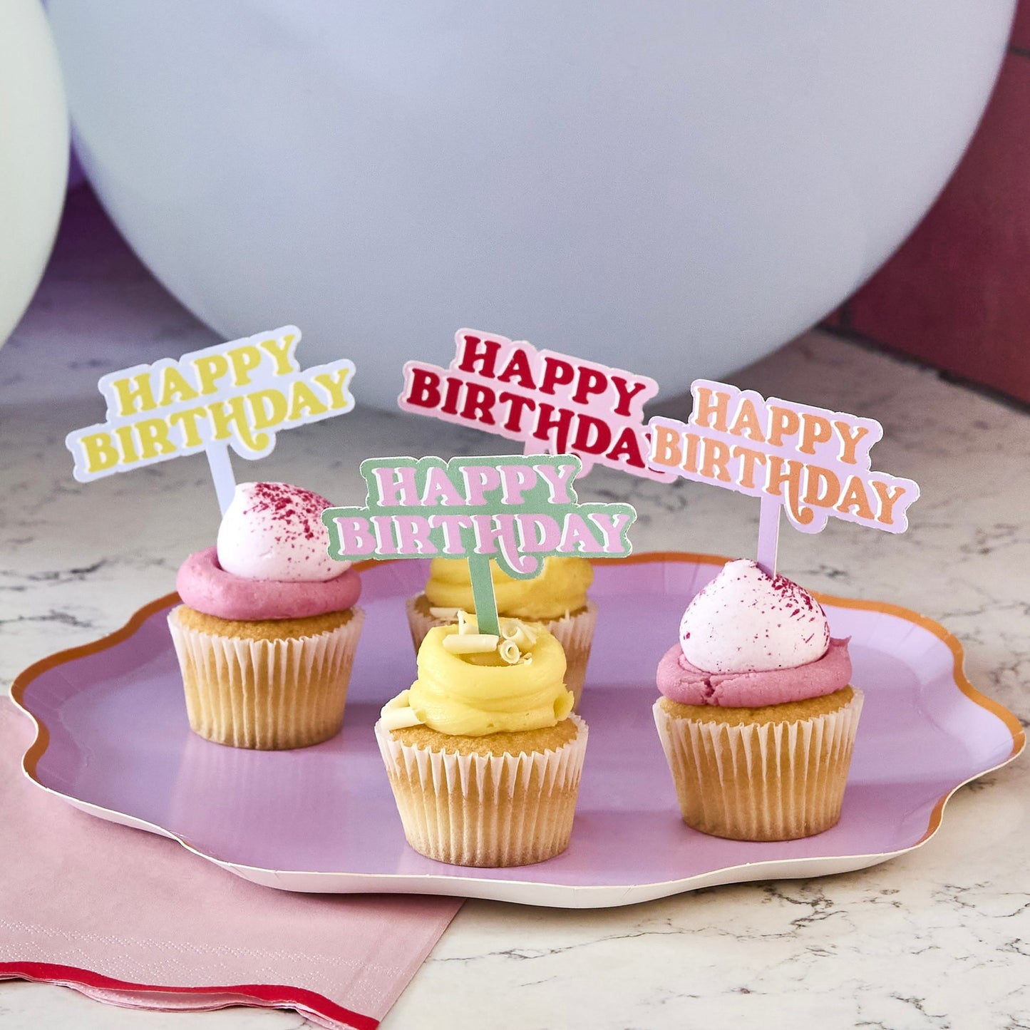 Bright Banquet 'Happy Birthday' Food Picks - Pack of 12