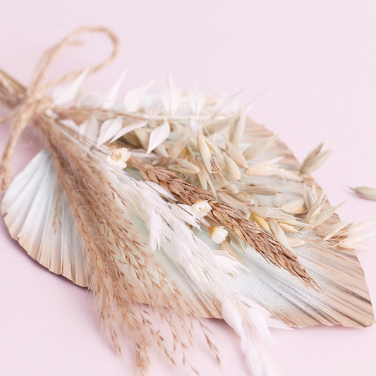Dried Palm Spear Bouquet (Sage & Gold)