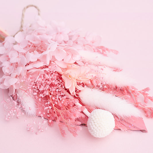 Dried Palm Spear Bouquet (Pink, Glitter & White)