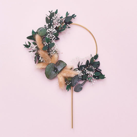 Dried Flower Ring (10cm with stem) (Eucalyptus)