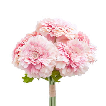 Chrysanthemum Artificial Silk Flower Bouquet (Strawberries & Cream)