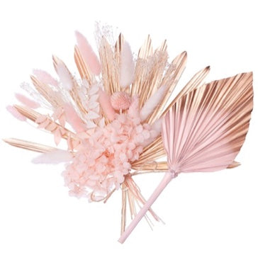 Dried Sun Palm Bouquets (with Palm Spear) (Pink & Gold)