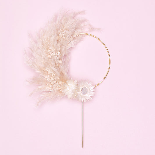 Dried Flower Ring (10cm with stem) (White)