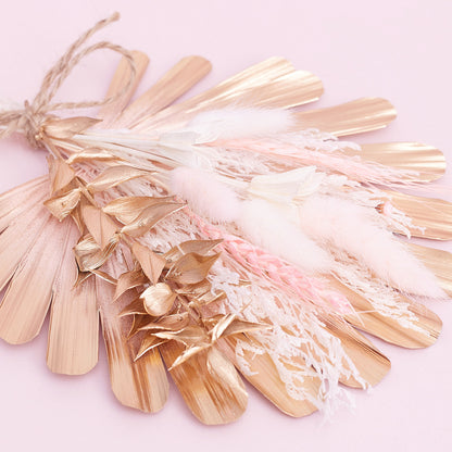 Shell Palm Bouquet (Pink, Gold & White)