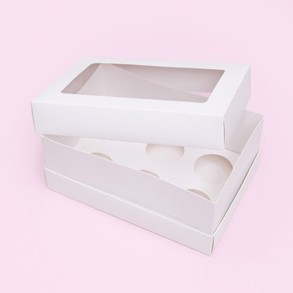 Tall Cupcake Boxes with Extension Piece – Pack of 5 (6 Holes)