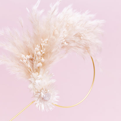Dried Flower Ring (10cm with stem) (White)