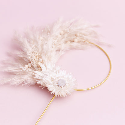 Dried Flower Ring (10cm with stem) (White)